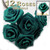 Artificial Flowers, Ribbon Roses, 0.75-inch, Teal Green