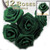 Artificial Flowers, Ribbon Roses, 0.75-inch, Emerald Green