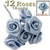 Artificial Flowers, Ribbon Roses, 0.50-inch, Dusty Light Blue
