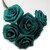 Artificial Flowers, Ribbon Roses, 0.75-inch, 6 Bundles, Teal Green