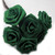 Artificial Flowers, Ribbon Roses, 0.75-inch, 6 Bundles, Emerald Green