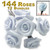 Artificial Flowers, Ribbon Roses, 0.50-inch, 12 Bundles, Sky Blue