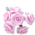 Artificial Flowers, Ribbon Roses, 0.25-inch, 12 Bundles, Pink