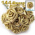 Artificial Flowers, Ribbon Roses, 0.25-inch, 12 Bundles, Gold