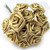 Artificial Flowers, Ribbon Roses, 0.25-inch, 12 Bundles, Gold