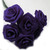 Artificial Flowers, Ribbon Roses, 0.25-inch, 12 Bundles, Purple