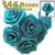Artificial Flowers, Ribbon Roses, 0.25-inch, 12 Bundles, Turquoise Blue