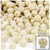 Plastic Faceted Beads, Opaque, 8mm, 200-pc, Ivory