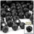 Plastic Faceted Beads, Opaque, 12mm, 100-pc, Black