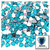 Rhinestones, Flatback, Heart, 8mm, 144-pc, Aqua Blue