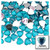 Rhinestones, Flatback, Heart, 12mm, 144-pc, Aqua Blue