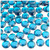 Rhinestones, Flatback, Round, 8mm, 1,000-pc, Aqua Blue