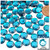 Rhinestones, Flatback, Round, 12mm, 1,000-pc, Aqua Blue