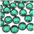 Rhinestones, Flatback, Round, 18mm, 144-pc, Emerald Green