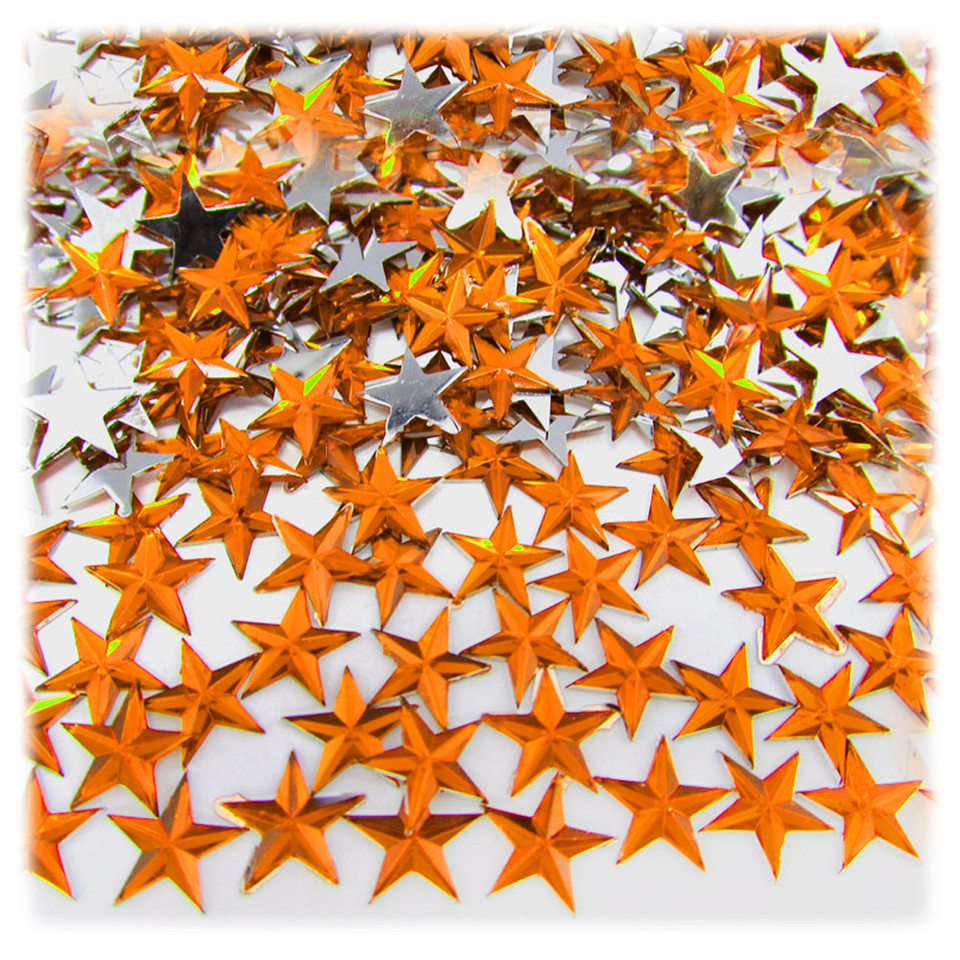 Rhinestones | Flatback | Star | 6mm | 1,000-pc | Orange | Crafts Outlet