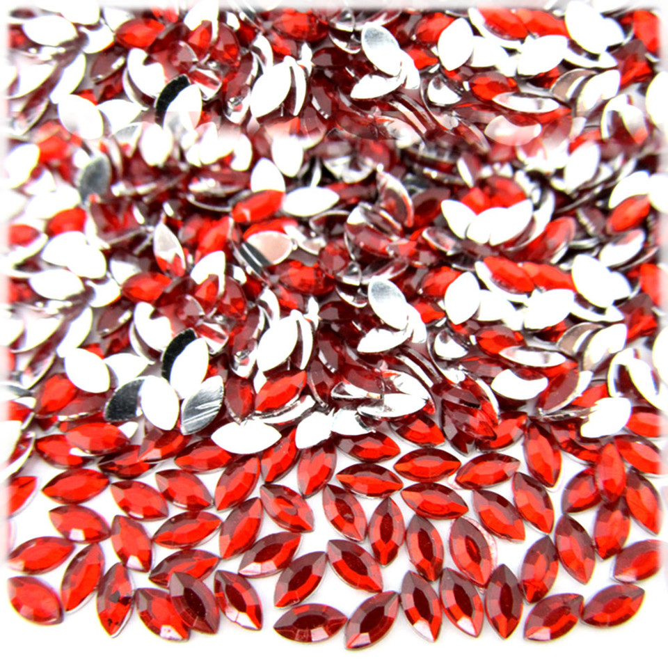 Rhinestones | Flatback | Eye | 3x6mm | 1,440-pc | Ruby Red | Crafts Outlet