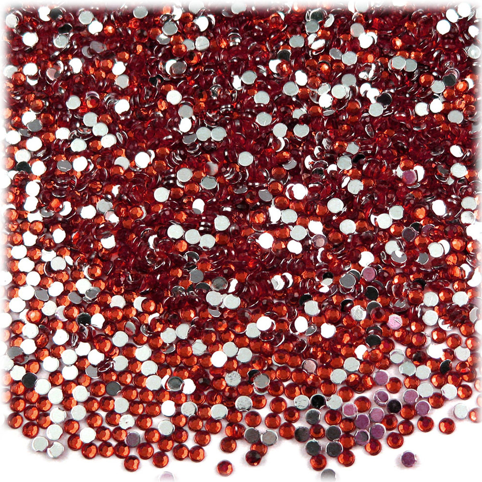 Rhinestones | Flatback | Round | 2mm | 10,000-pc | Ruby Red | Crafts Outlet