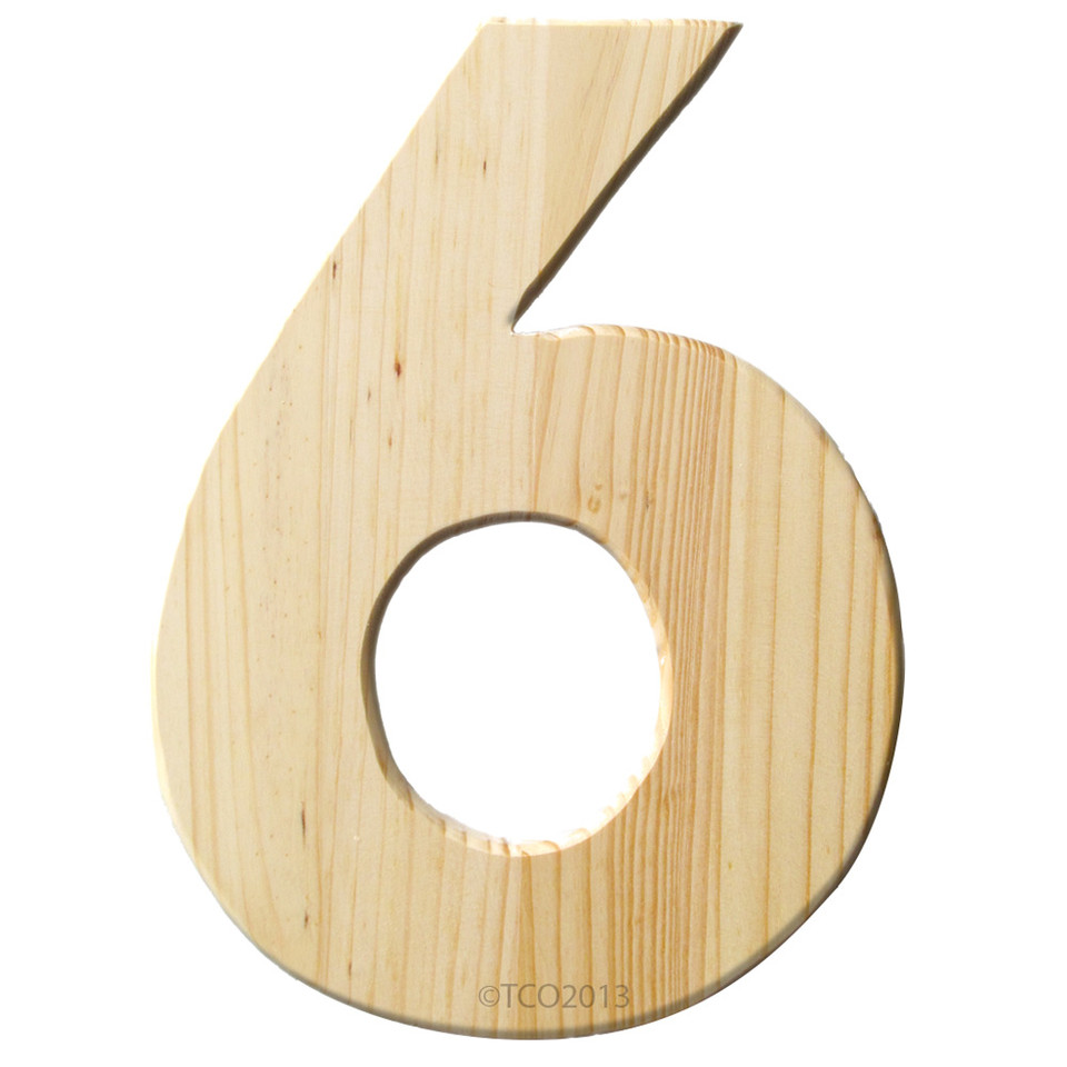 Unfinished Wood 12in 2in Thick Number Number 6 Crafts Outlet