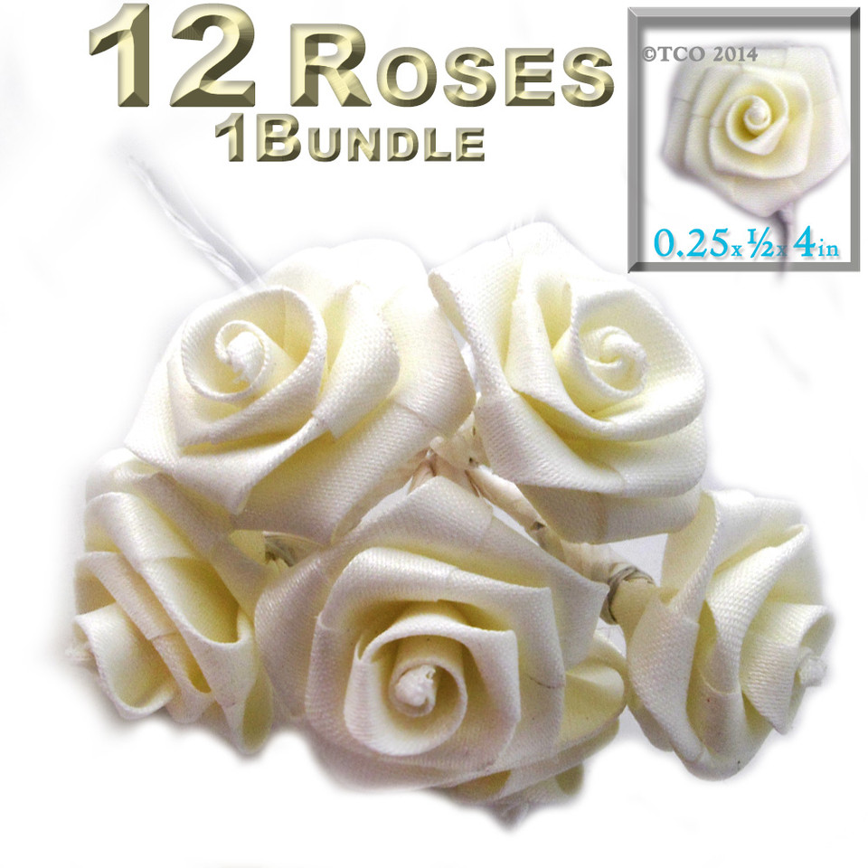 50 Roses En Ruban Artificielles Bleu Marine - 3 Cm - Pour Loisirs Créatifs Uxcell