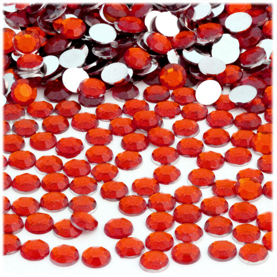 Rhinestones | Flatback | Round | 7mm | 144-pc | Ruby Red | Crafts Outlet