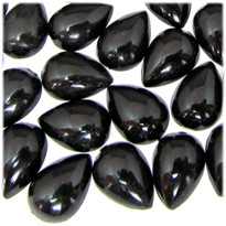 Rhinestones, Flatback, Teardrop, 13x18mm, 72-pc, Jet Black