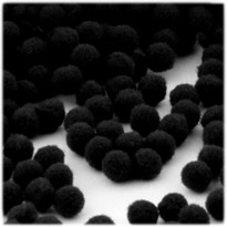 Acrylic Pom Pom, 12mm, 100-pc, Black