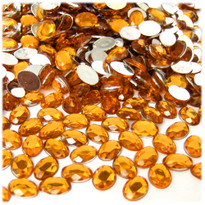 Rhinestones, Flatback, Oval, 6x8mm, 144-pc, Golden Yellow