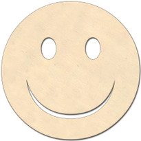 Wooden Shape, 4-in, (Happy Face) emoji emoji shape Happy face symbol