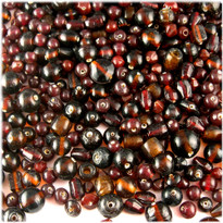 Glass Beads, Assorted, 6-12mm, 1oz=28g, The Crafts Outlet, Brown