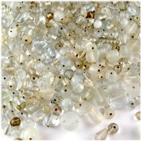 Glass Beads, Assorted, 6-12mm, 8oz=224g, The Crafts Outlet, Clear