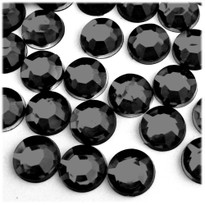 Rhinestones, Flatback, Round, 14mm, 72-pc , Jet Black