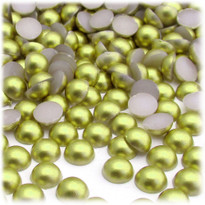 Half Dome Pearl, Plastic beads, 8mm, 144-pc, Bright Phosphoric Green