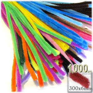 chenille Stems, 12-in, 1000-pc, Mixed Pack