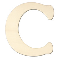 Unfinished Wood, 3-in, 4mm Thick, Letter, Letter C