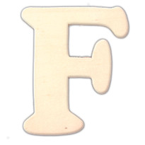 Unfinished Wood, 3-in, 4mm Thick, Letter, Letter F