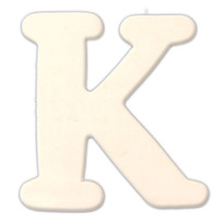 Unfinished Wood, 3-in, 4mm Thick, Letter, Letter K