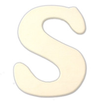 Unfinished Wood, 3-in, 4mm Thick, Letter, Letter S