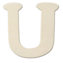 Unfinished Wood, 3-in, 4mm Thick, Letter, Letter U