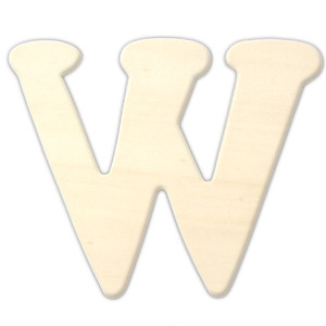 Unfinished Wood | 3-in | 4mm Thick | Letter | Letter W | Crafts Outlet