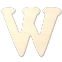 Unfinished Wood, 3-in, 4mm Thick, Letter, Letter W