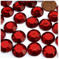 Rhinestones, Flatback, Round, 18mm, 72-pc, Devil Red Wine