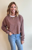 Picture of a long sleeve cropped pullover in brown