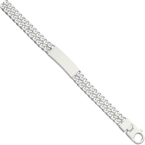 Gents 8.5 inch Sterling Silver Double Strand ID Bracelet 43g