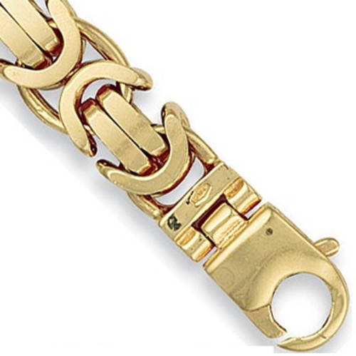 22" 56cm 12mm thick 9ct Gold Byzantine Chain 154g