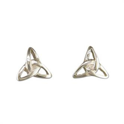 Sterling Silver Triquetra Stud Earrings