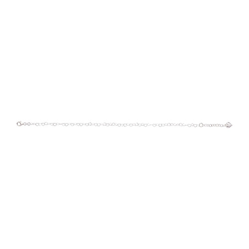 10 inch 25cm Sterling Silver Heart link Anklet with heart charm 3g