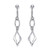 Sterling Silver diamond shaped drop stud earrings 1.9g