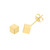 9ct Gold side profile cube stud earrings