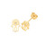 9ct Gold Cubic Zirconia set Hamsa stud earrings