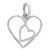 Sterling silver cut out heart in heart pendant 0.8g